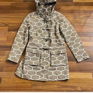 Boden Tan and White Patterned Trench Coat